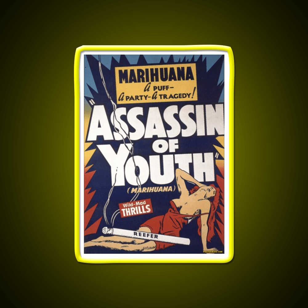 Marihuana Assassin Of Youth Hemp Inspired Green Leaf Led Neon Sign Rgb Color - Shineneon