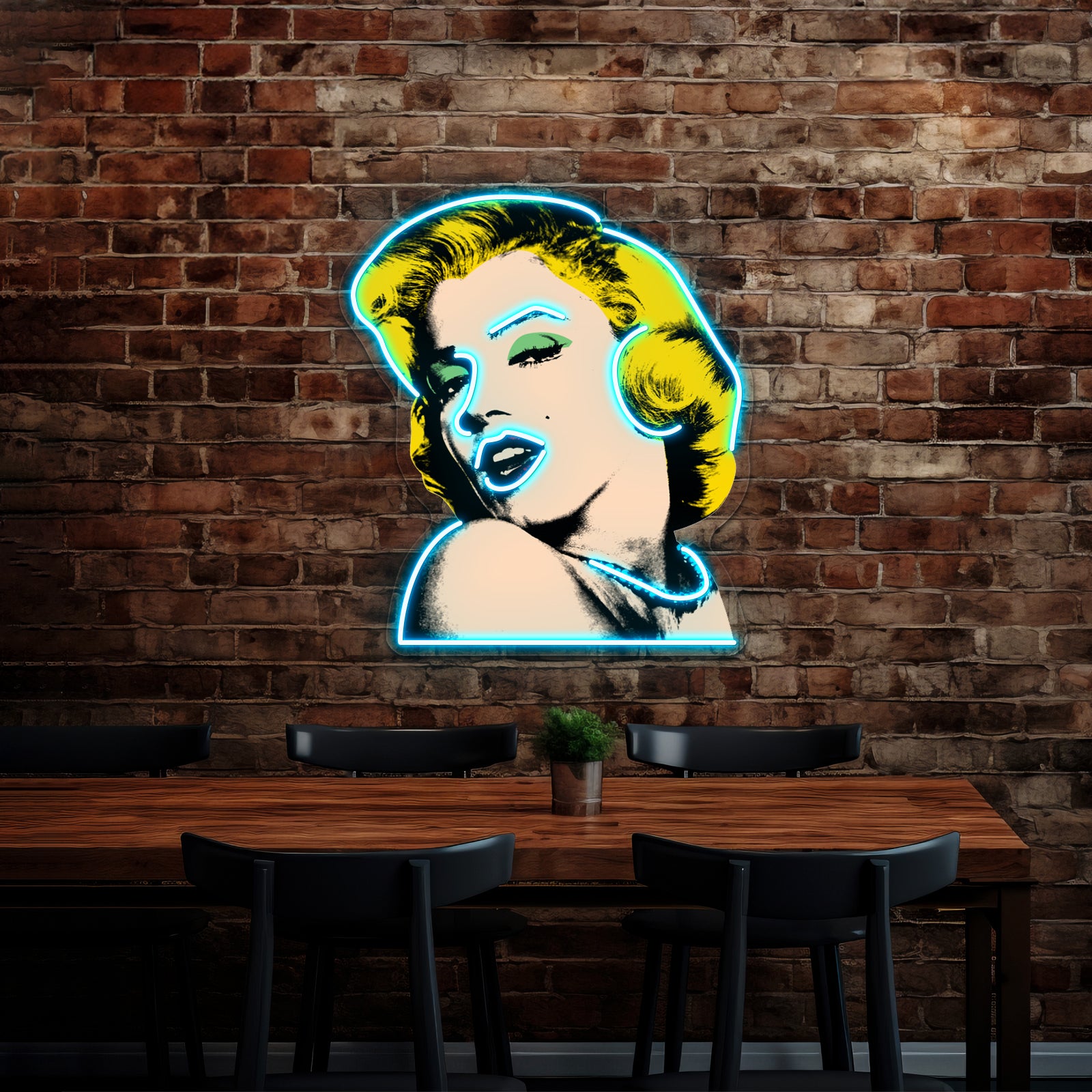 Marilyn Artwork Neon Wall Signs - Size and dimension reference