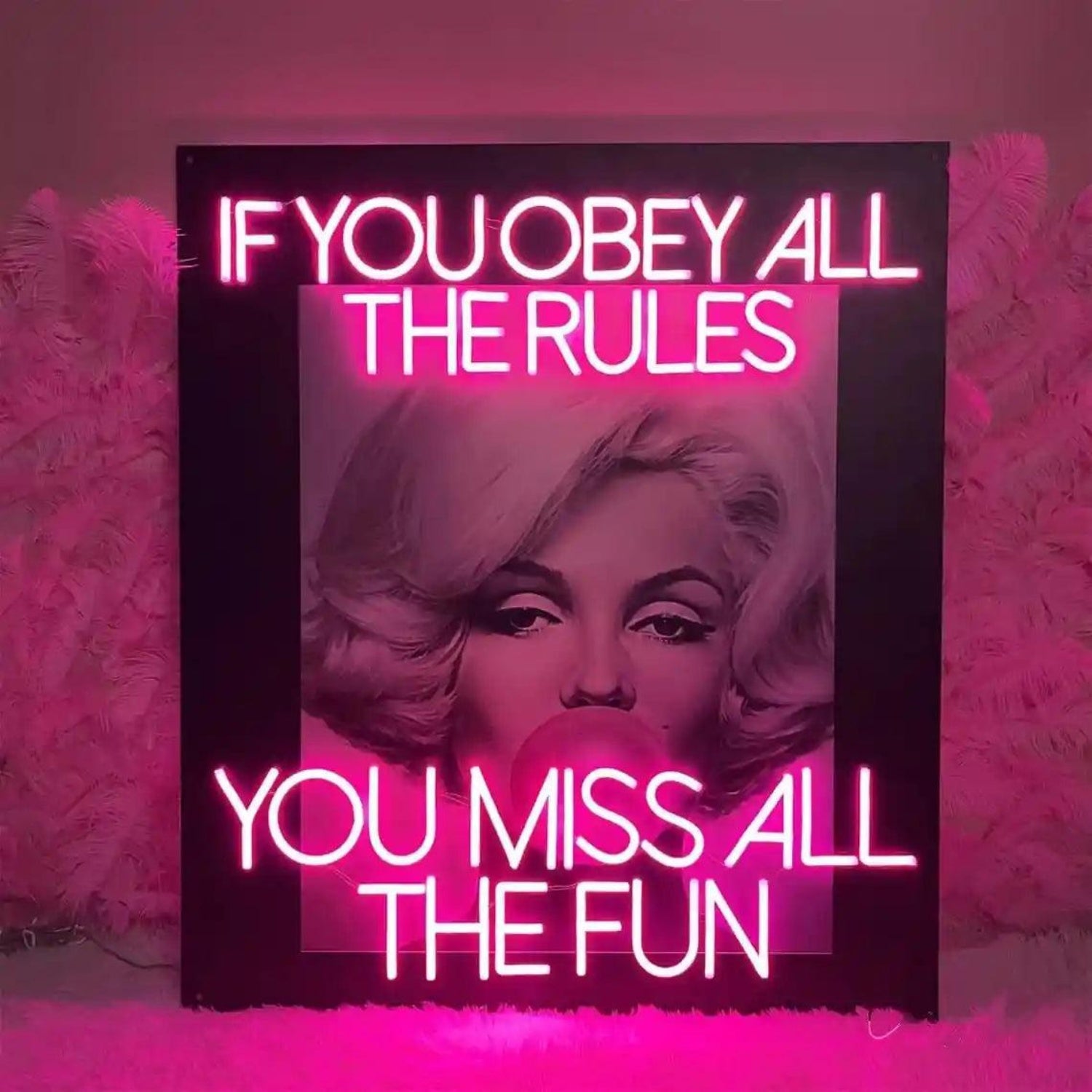 Marilyn Monroe Pink Text LED Neon Sign for Artistic Indoor Spaces | Shineneon