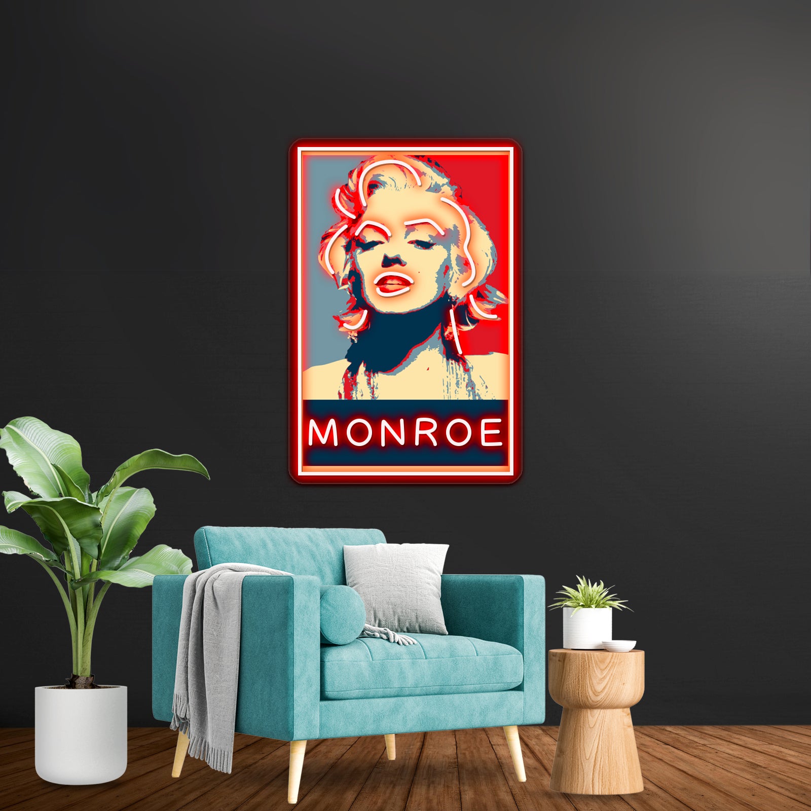 Marilyn Monroe Pop Art Campaign Artwork Led Neon - Custom LED neon sign front view