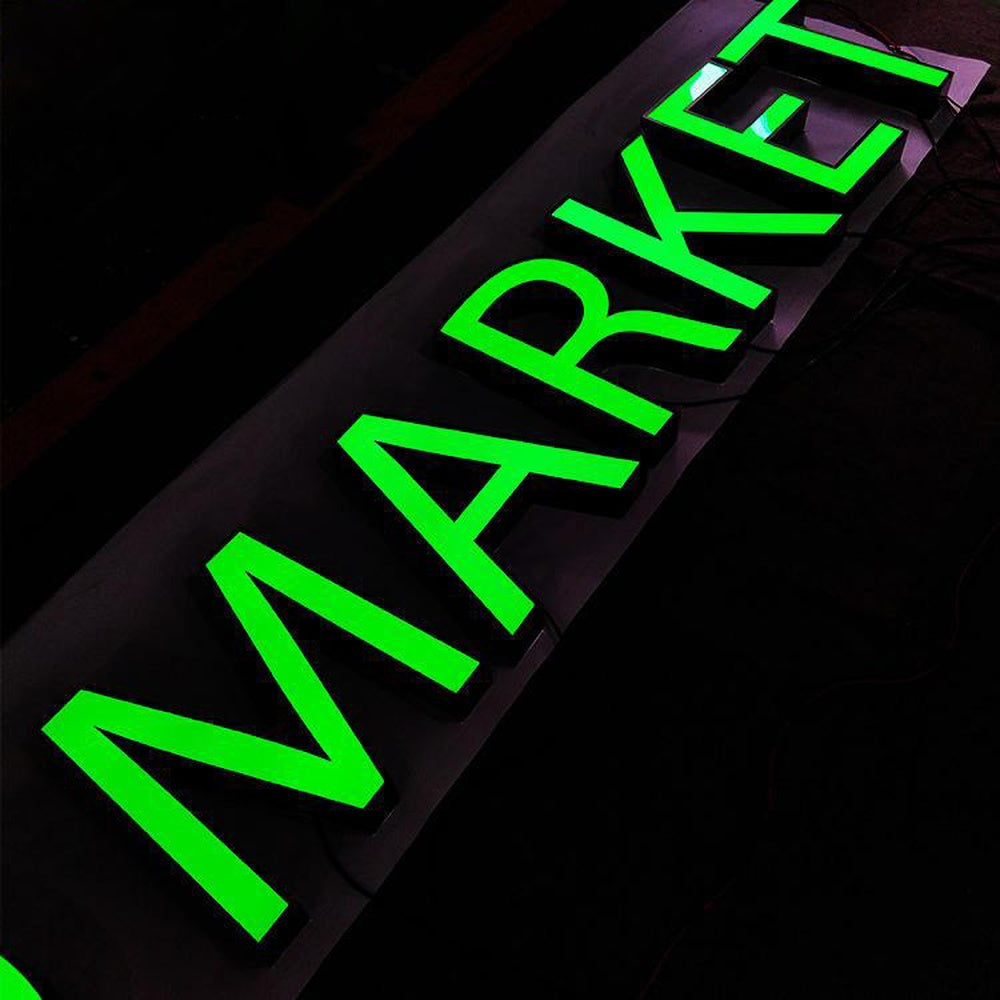 Market 3D Frontlit Letters Metal Led Sign