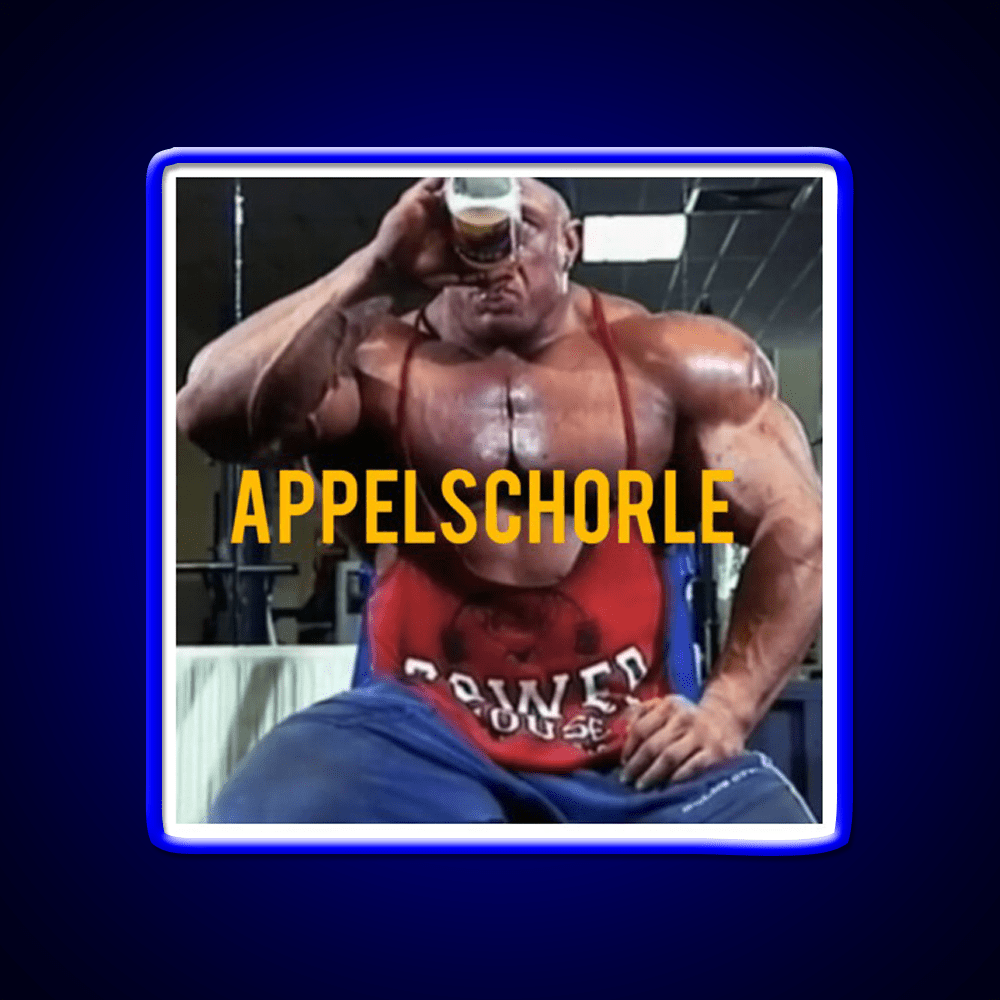 Markus R Hl Bodybuilding Abbelschorle Meme Gym Fitness Led Neon Sign Rgb Color - Shineneon