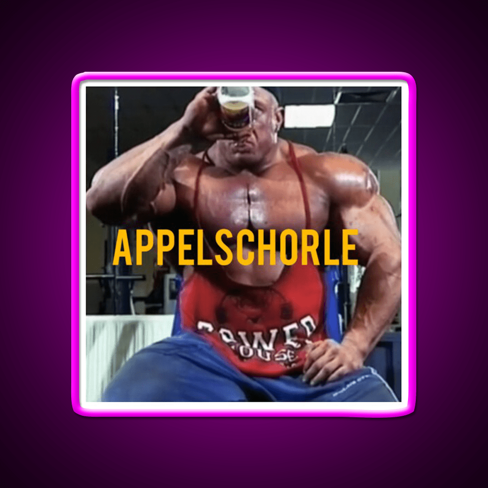 Markus R Hl Bodybuilding Abbelschorle Meme Gym Fitness Led Neon Sign Rgb Color - Shineneon