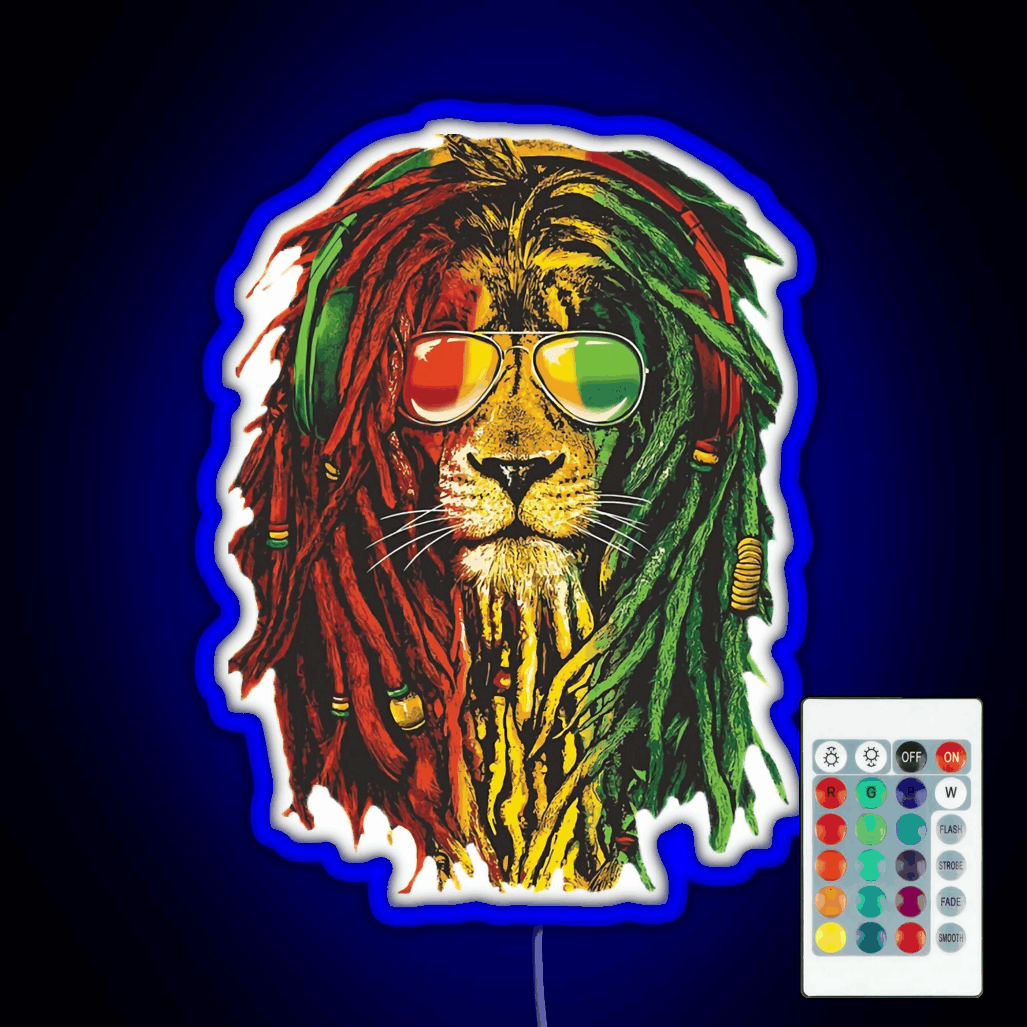 Marley Funny Men Rasta Lion Who Love Rgb Led Neon Sign Pop Wall Art