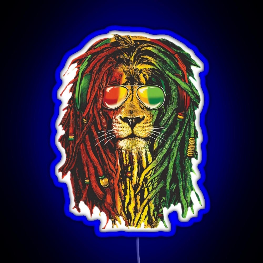 Marley Funny Men Rasta Lion Who Love Rgb Led Neon Sign Pop Wall Art - Shineneon