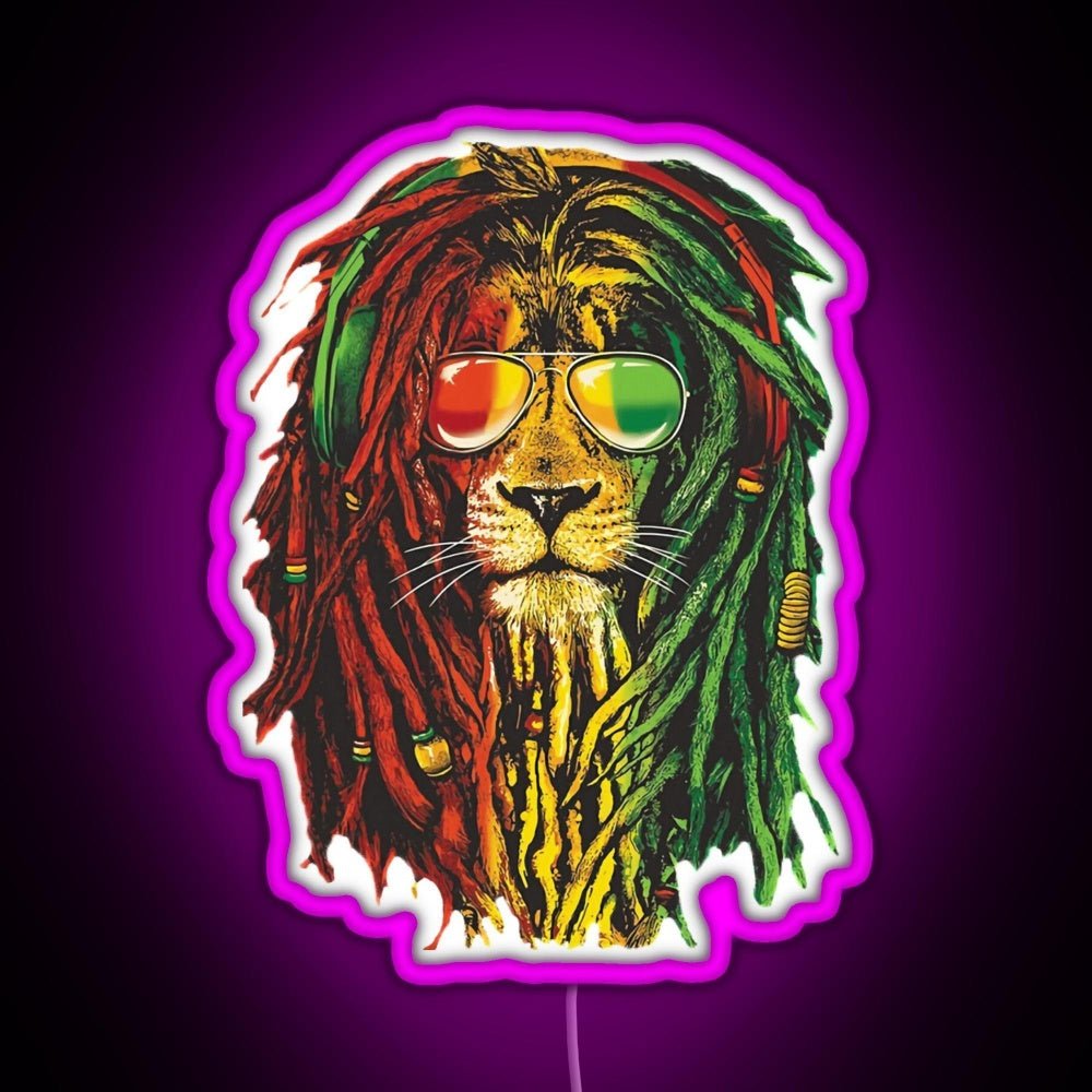Marley Funny Men Rasta Lion Who Love Rgb Led Neon Sign Pop Wall Art - Shineneon
