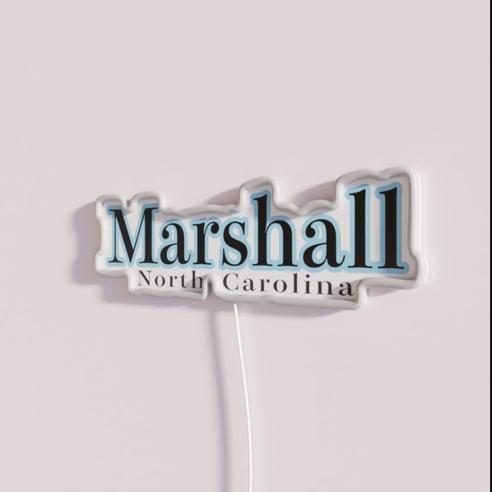 Marshall North Carolina Rgb Led Neon Sign - Neon sign mounted on wall in room