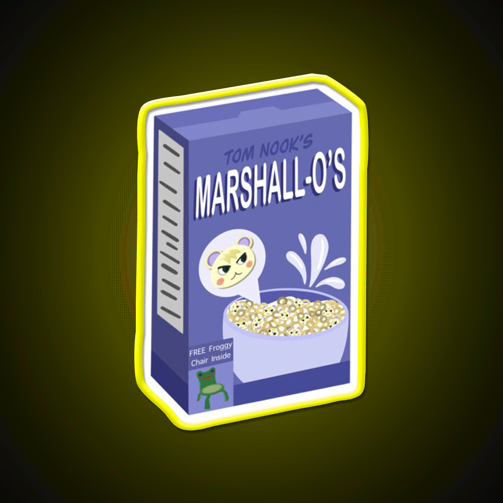 Marshall O S Cereal Snack Food Led Neon Sign Rgb Color - Custom LED neon sign front view