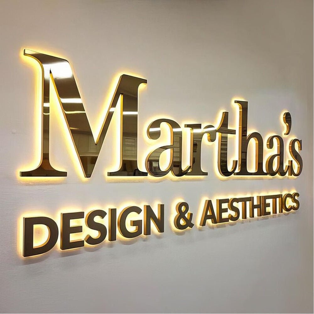 Marthas Design Aesthetics 3D Backlit Channel Letters Led Light Sign - Shineneon