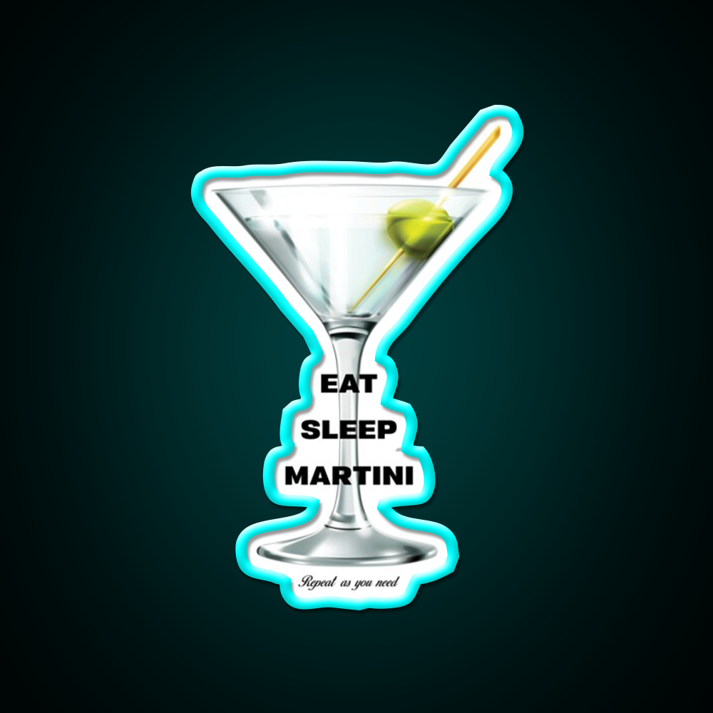 Martini Cocktail Bar Decor Led Neon Sign For Cocktail Lovers Rgb Color - Size and dimension reference
