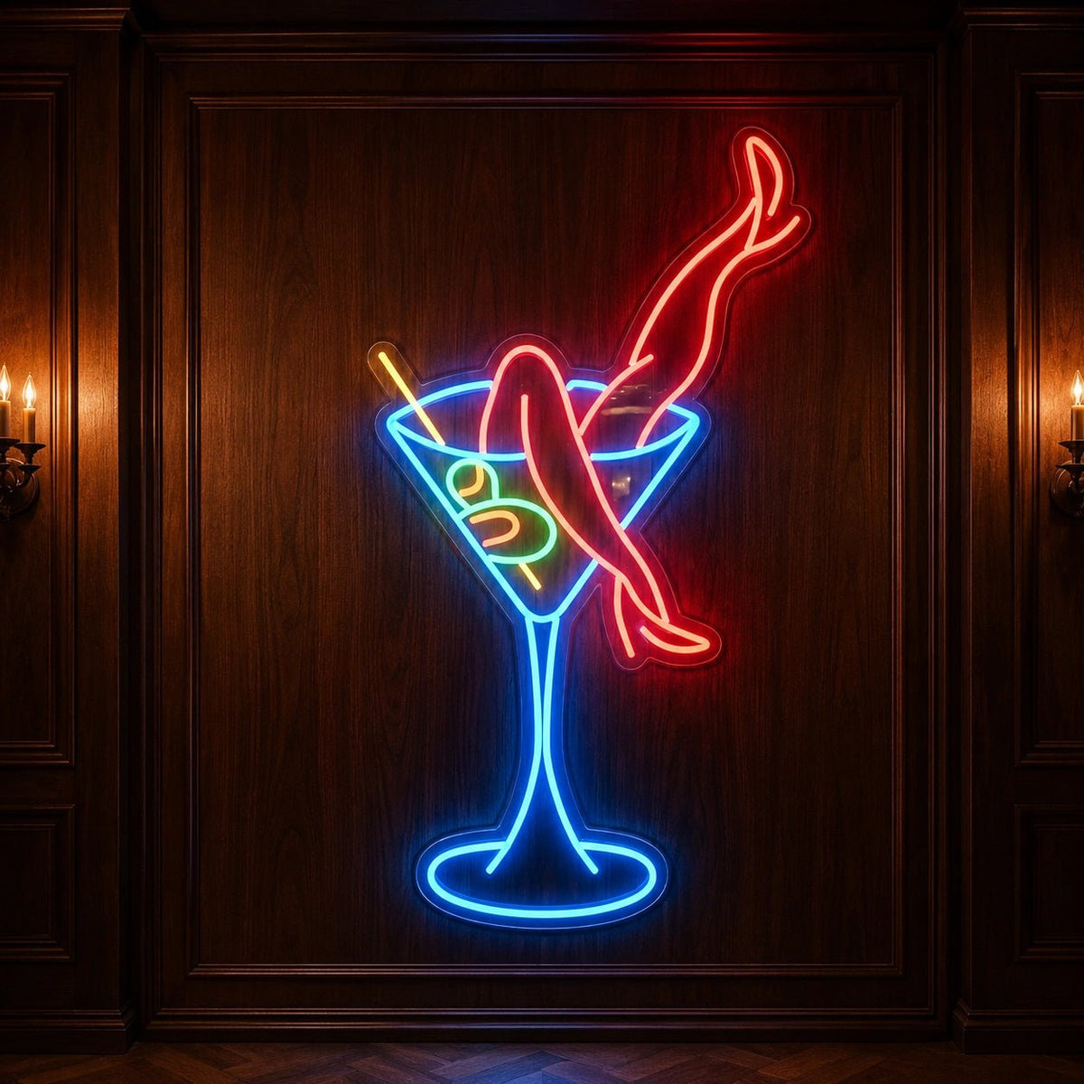 Martini Glass With Crossed Legs LED Neon Sign - Shineneon