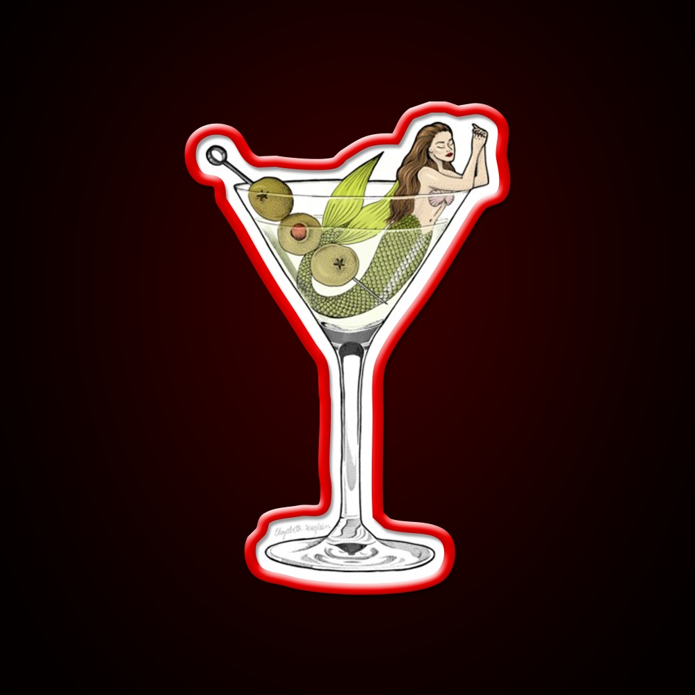 Martini Mermaid Cocktail Bar Decor Led Neon Sign Rgb Color - LED neon sign view 10