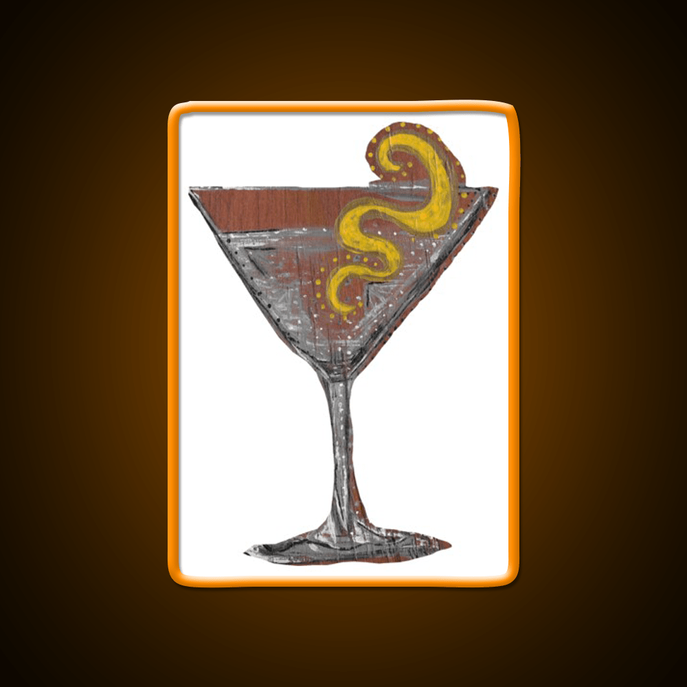Martini White Background Cocktail Bar Decor Led Neon Sign Rgb Color - Shineneon