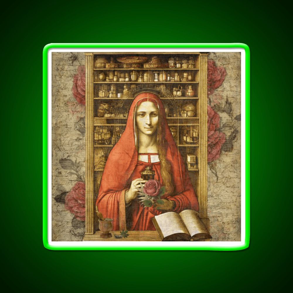 Mary Magdalene Apothecary Hemp Inspired Green Leaf Led Neon Sign Rgb Color - Shineneon