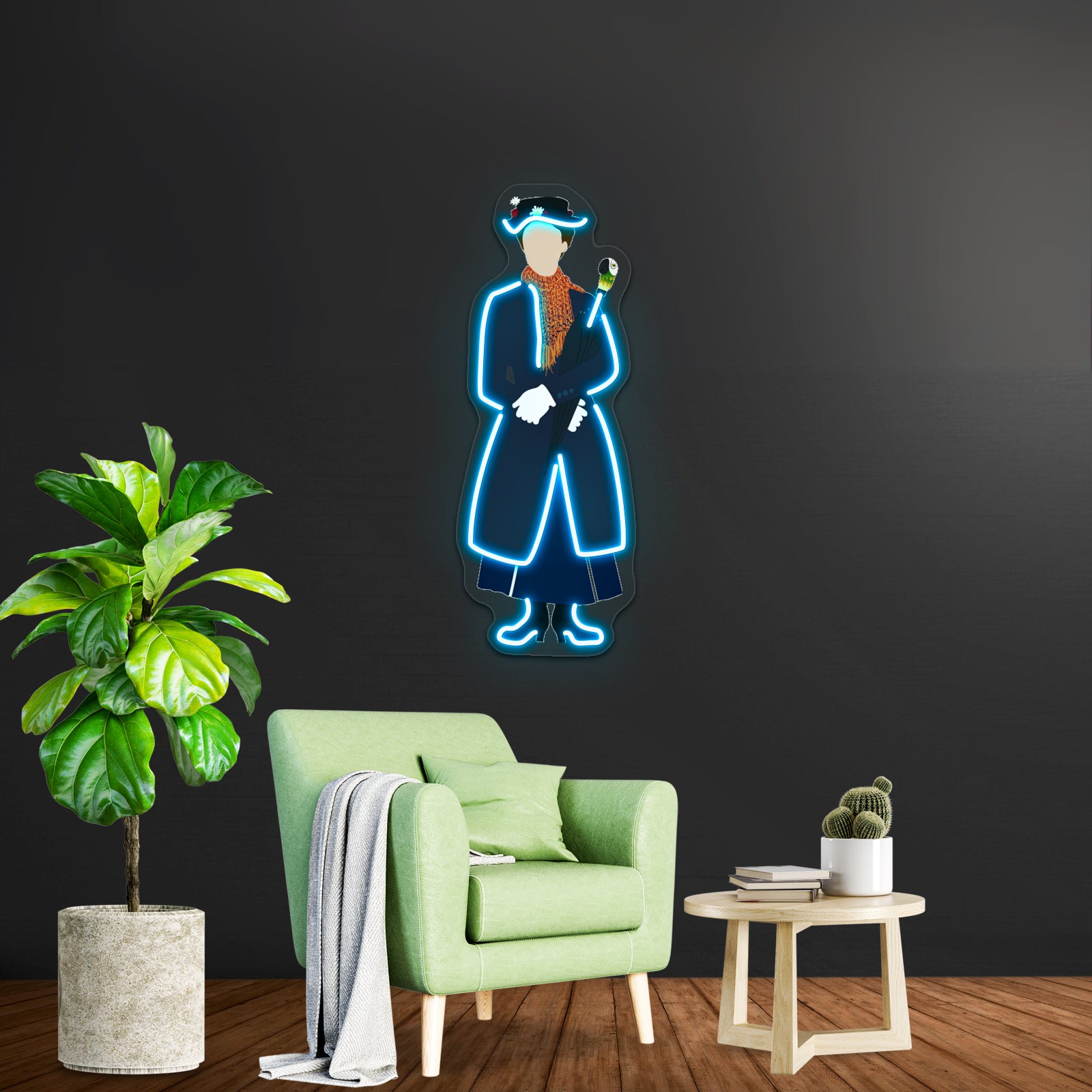 Mary Poppins Iii Artwork Neon Wall Signs - Size and dimension reference
