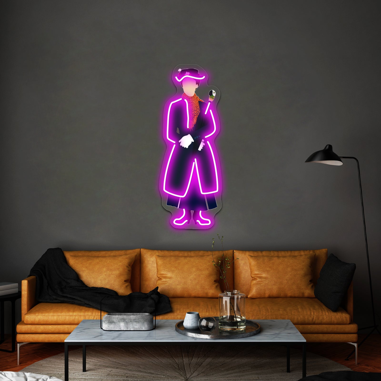 Mary Poppins Iii Artwork Neon Wall Signs - LED neon sign close-up detail