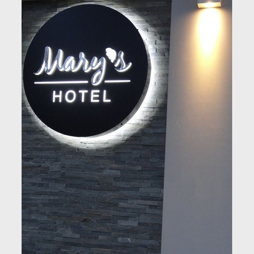 Marys Hotel Acrylic Business Logo Sign - Shineneon