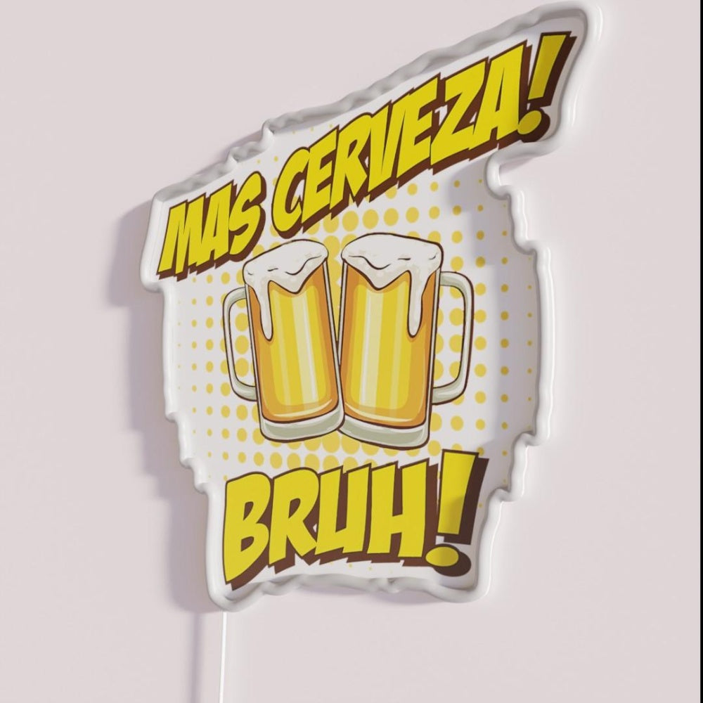 Mas Cerveza Bruh Beer Lovers Beer Rgb Led Neon Sign