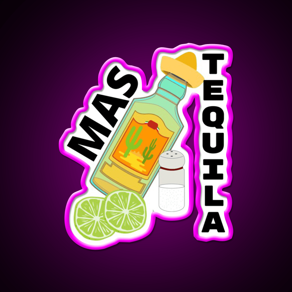 Mas Tequila Party Drink Tequila Led Neon Sign Rgb Color - Shineneon