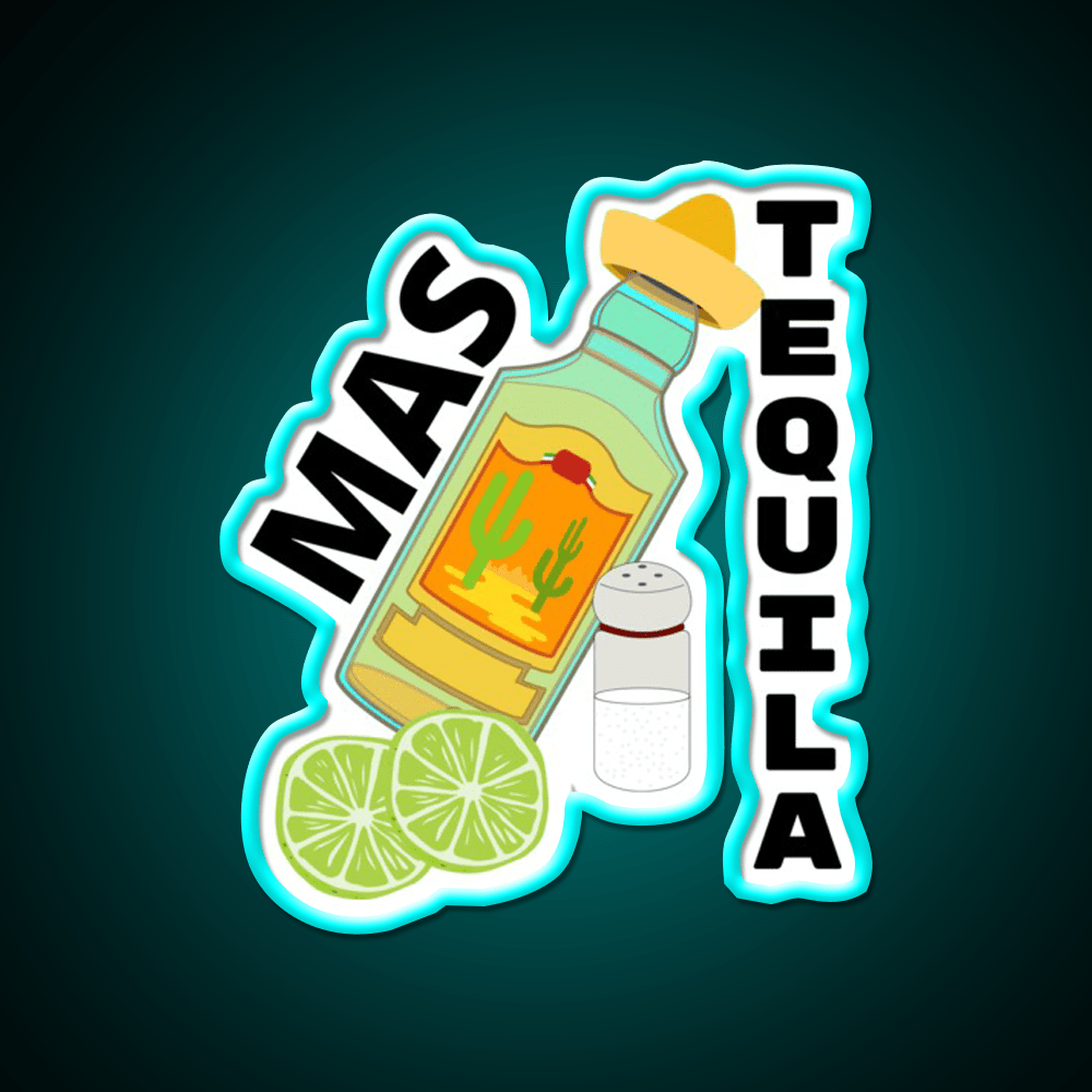 Mas Tequila Party Drink Tequila Led Neon Sign Rgb Color - Shineneon