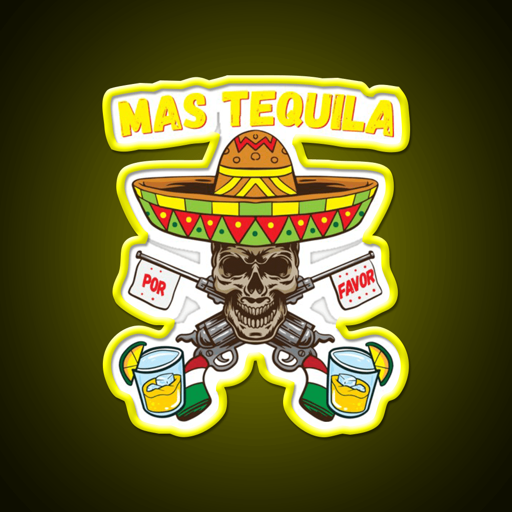 Mas Tequila Por Favor Cinco De Mayo Mexican Party Drink Tequila Led Neon Sign Rgb Color - Shineneon