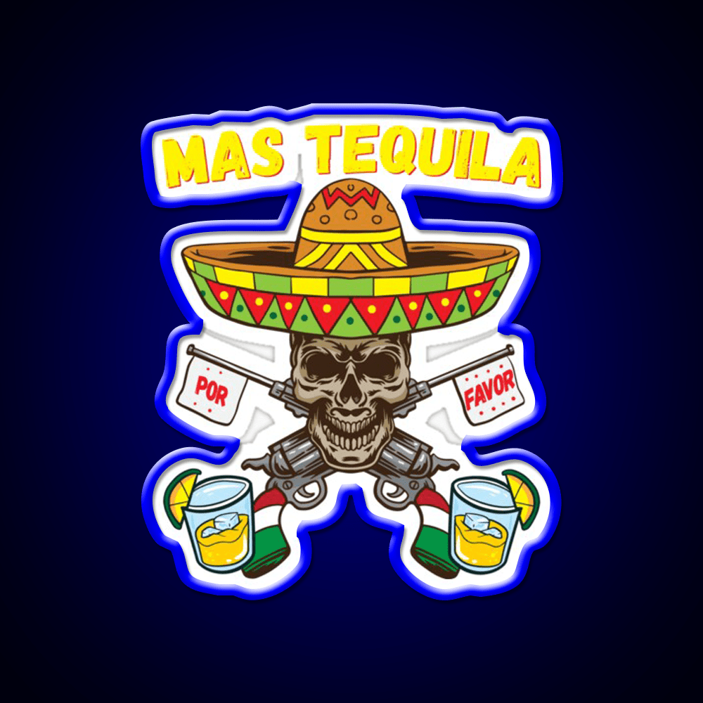 Mas Tequila Por Favor Cinco De Mayo Mexican Party Drink Tequila Led Neon Sign Rgb Color - Shineneon