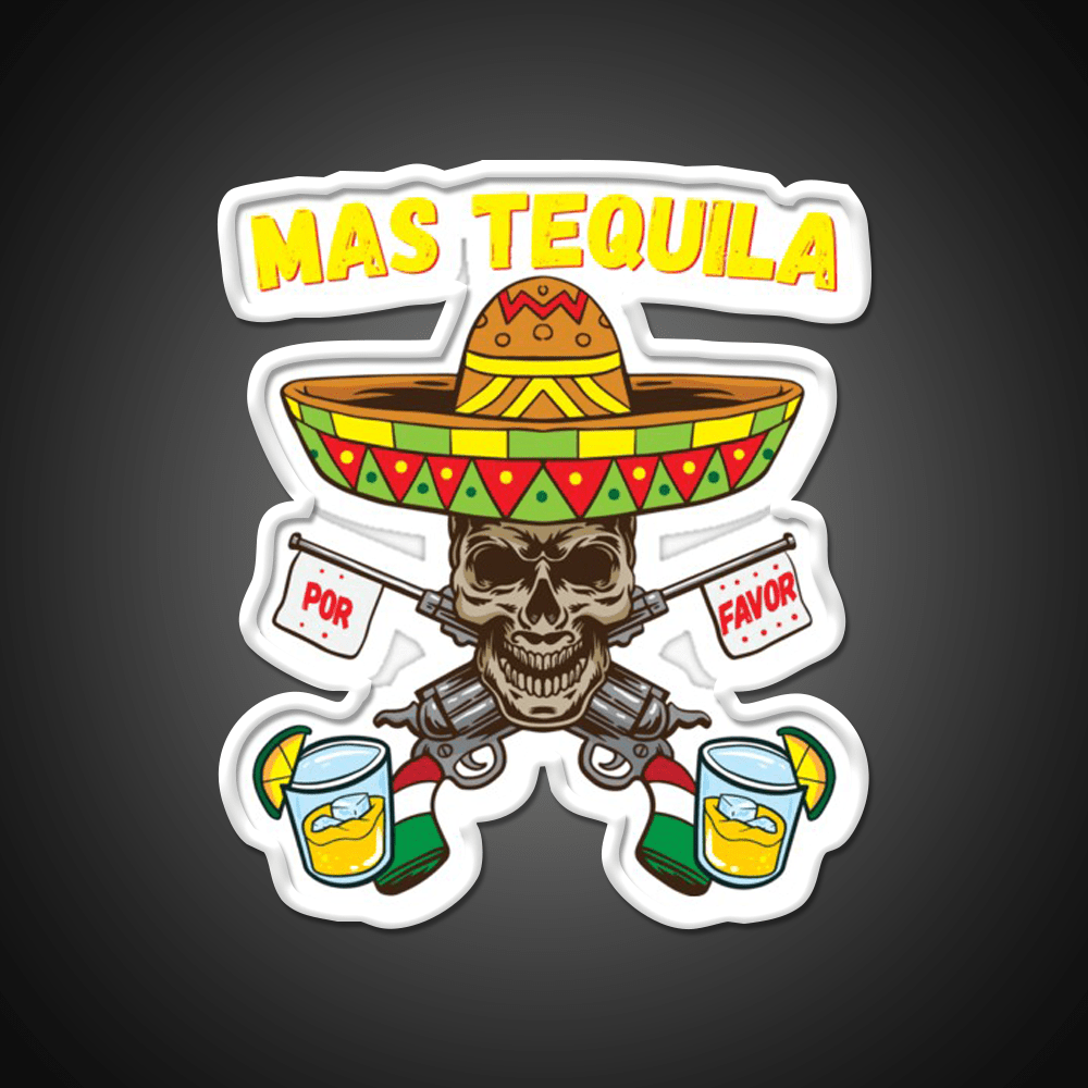 Mas Tequila Por Favor Cinco De Mayo Mexican Party Drink Tequila Led Neon Sign Rgb Color - Shineneon