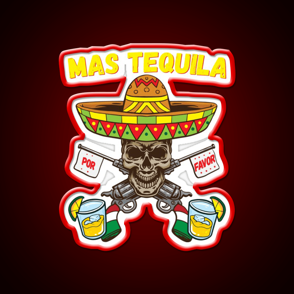Mas Tequila Por Favor Cinco De Mayo Mexican Party Drink Tequila Led Neon Sign Rgb Color - Shineneon