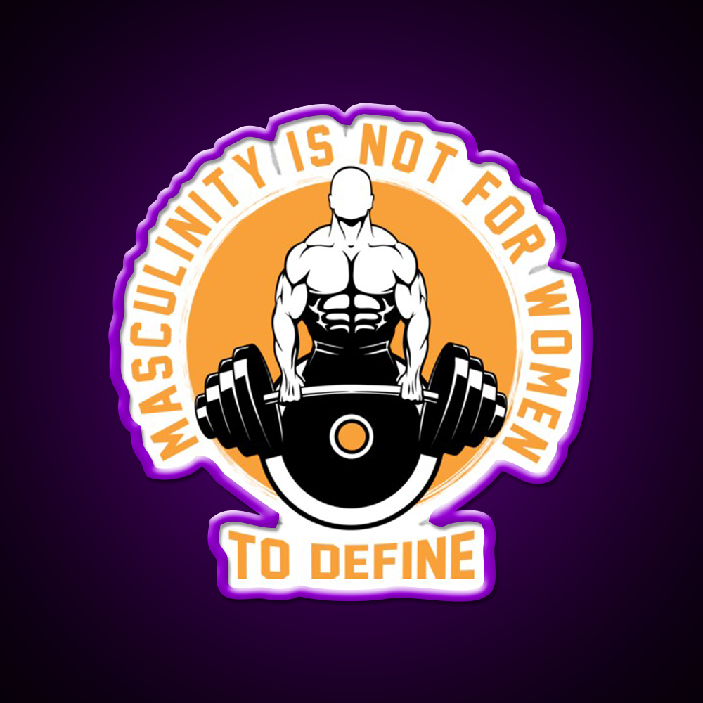 Masculinity Is Not For Women To Define Gym Fitness Led Neon Sign Rgb Color - LED neon sign view 9