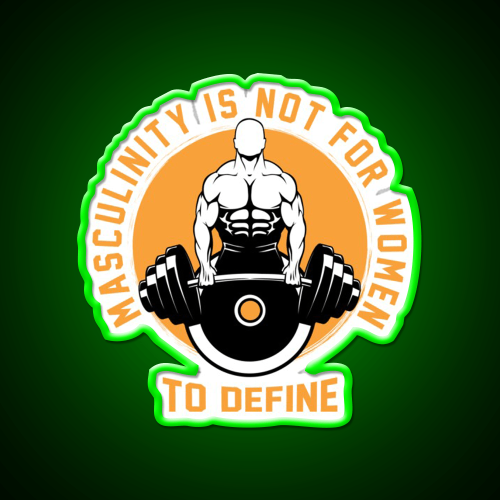 Masculinity Is Not For Women To Define Gym Fitness Led Neon Sign Rgb Color - Shineneon