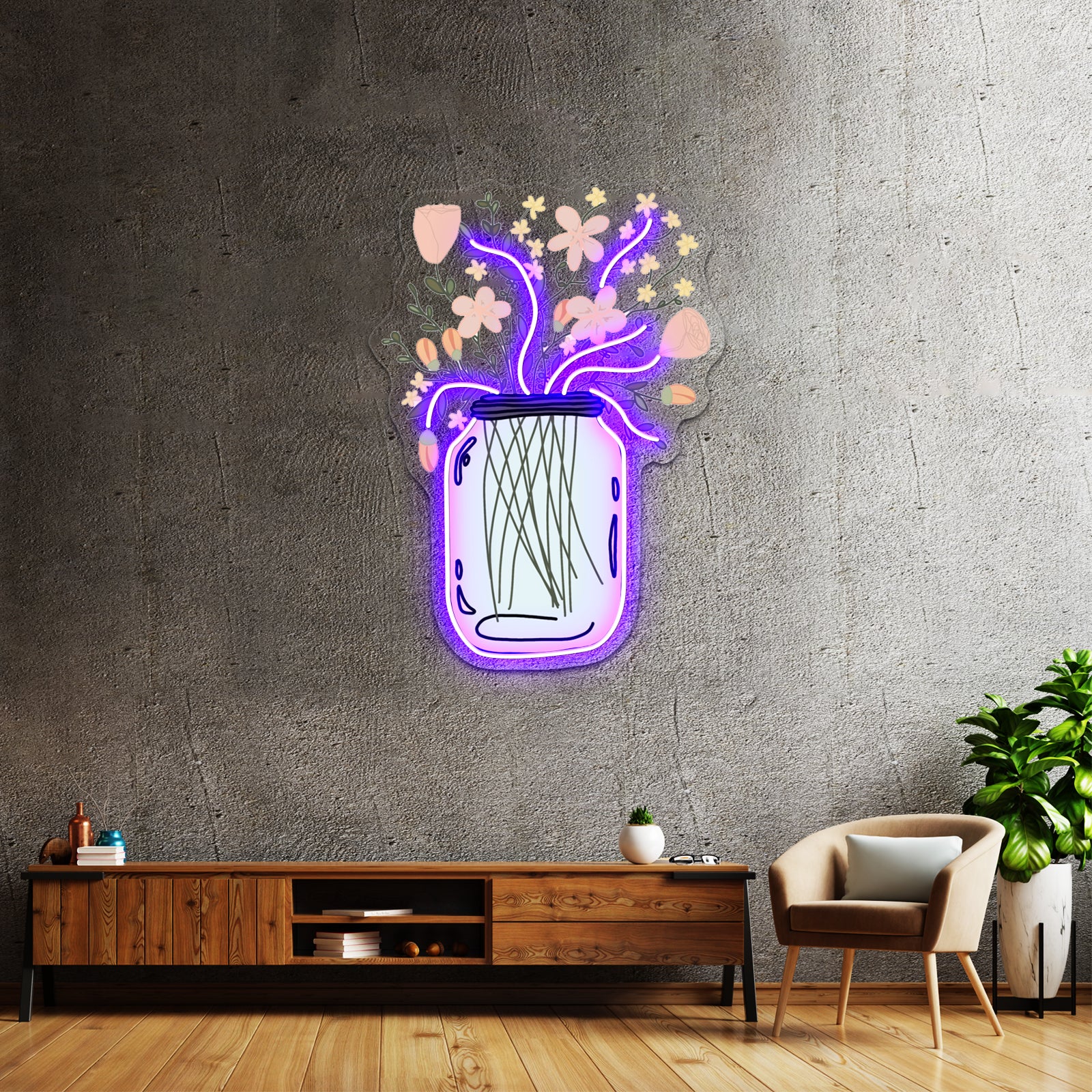 Mason Jar Vase Wall Artwork Neon Signs Wall Artwork Neon Signs | Shineneon
