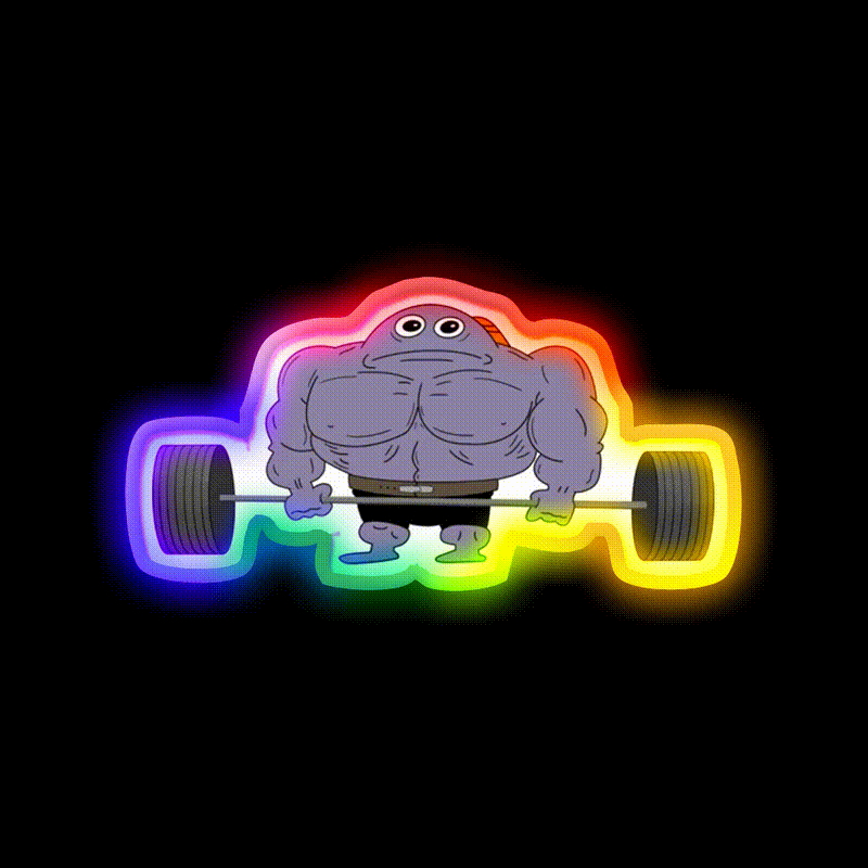Massive Gym Fitness Led Neon Sign Rgb Color - LED neon sign close-up detail