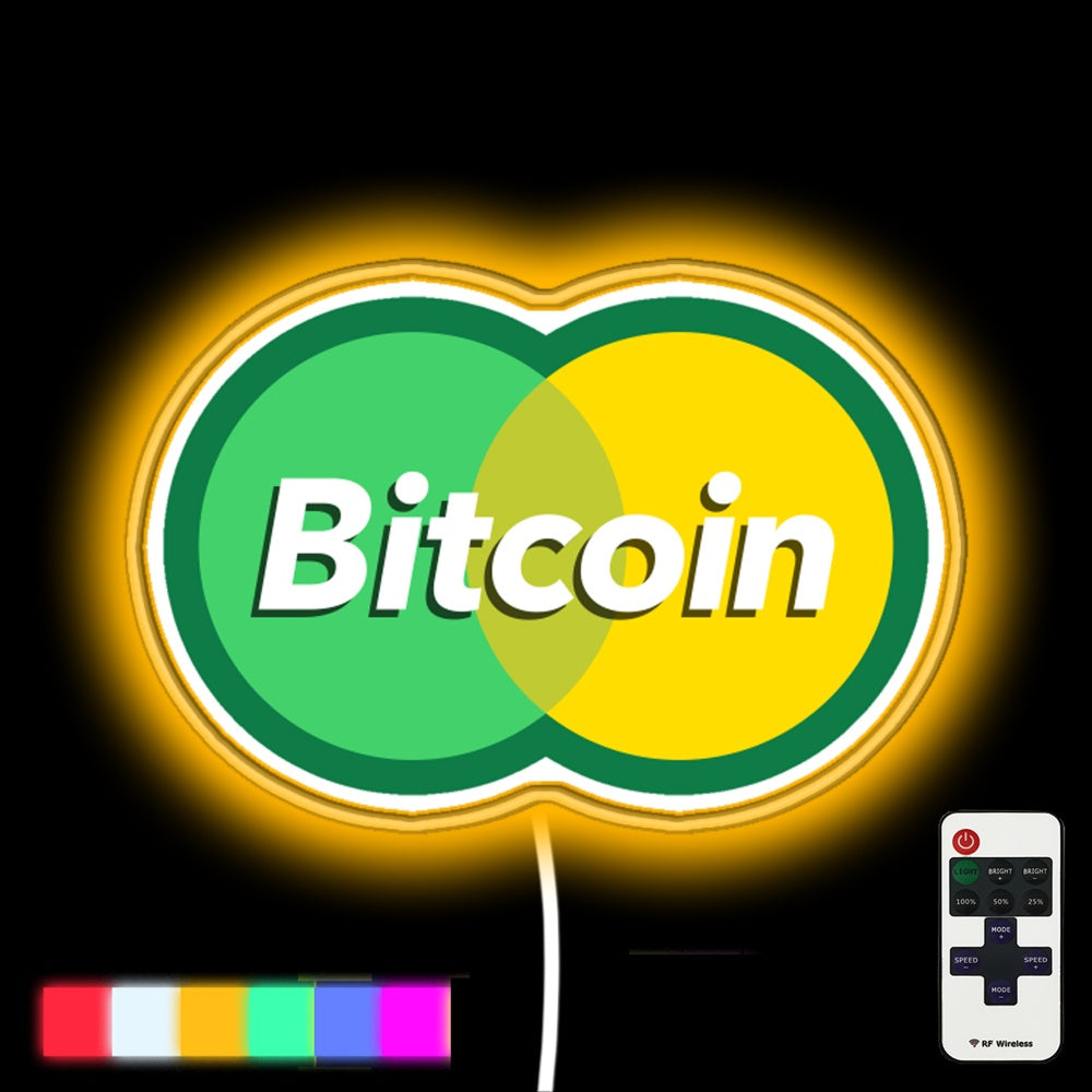 Mastercoin Bitcoin Led Neon Sign - Custom LED neon sign front view