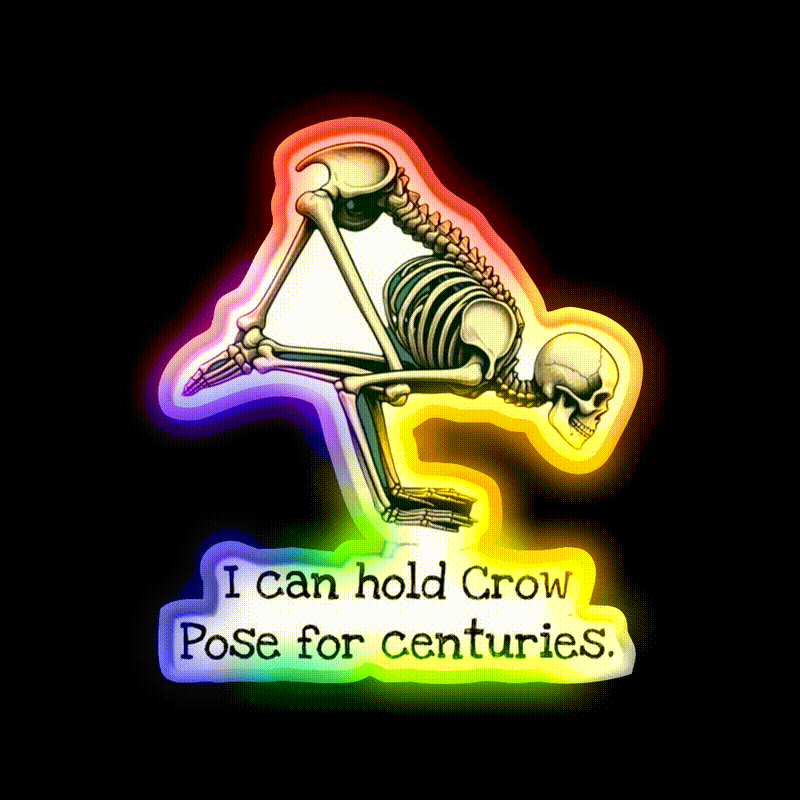 Mastering Crow Pose Across Eternity Yoga Led Neon Sign Rgb Color