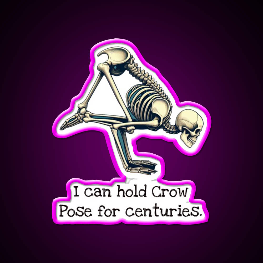 Mastering Crow Pose Across Eternity Yoga Led Neon Sign Rgb Color