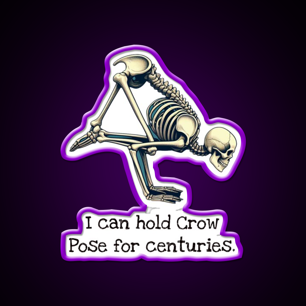 Mastering Crow Pose Across Eternity Yoga Led Neon Sign Rgb Color