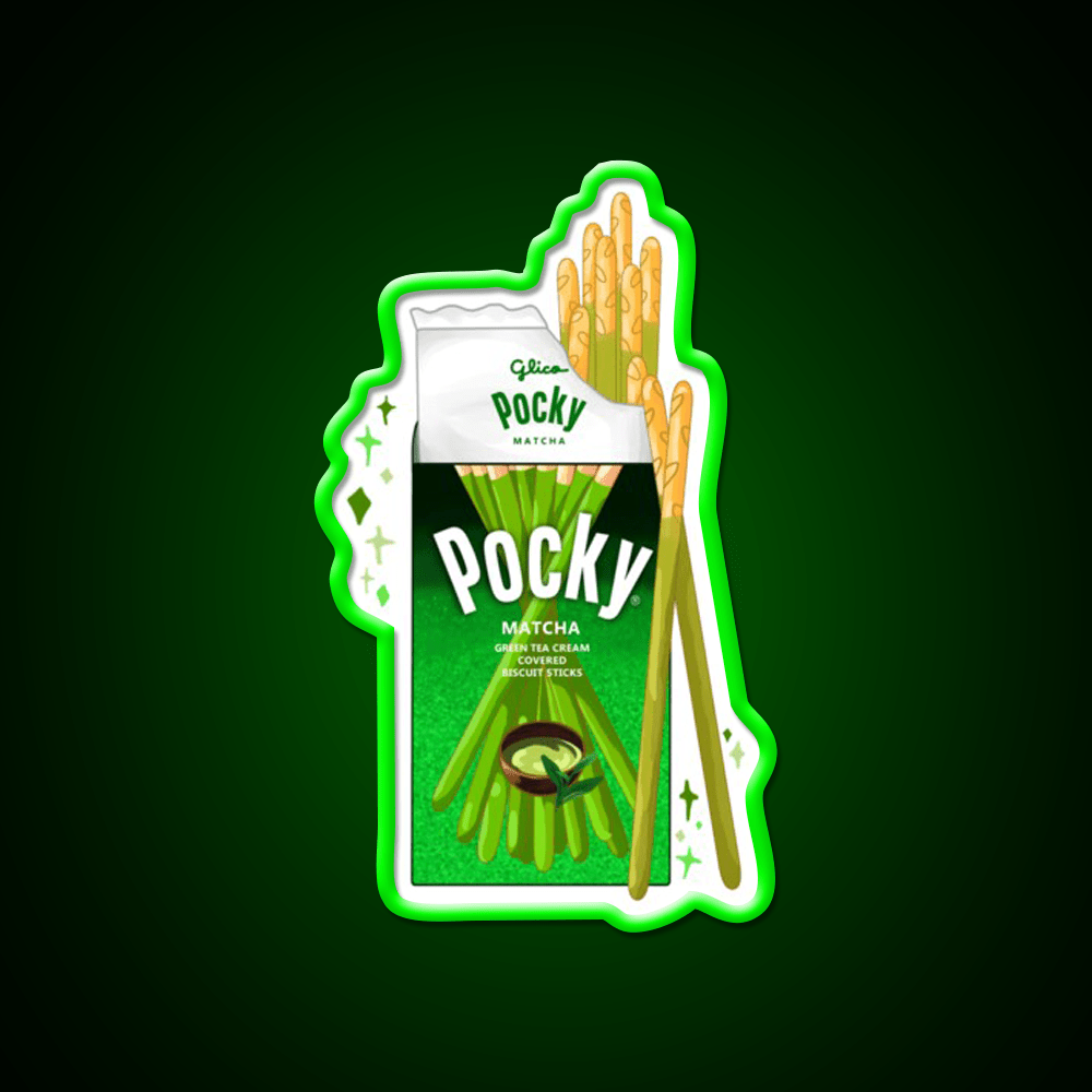 Matcha Pocky Snack Food Led Neon Sign For Snack Room Rgb Color - Shineneon