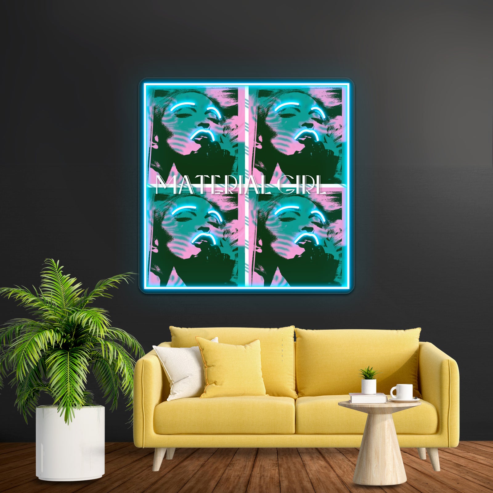 Material Girl Silhouette Pop Artwork Neon Wall Signs