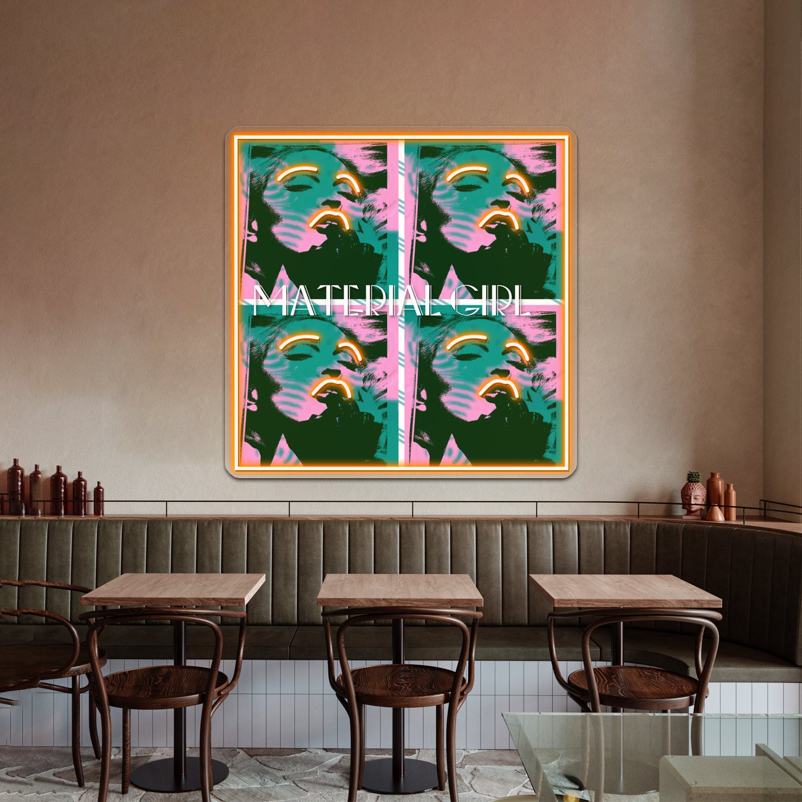 Material Girl Silhouette Pop Artwork Neon Wall Signs