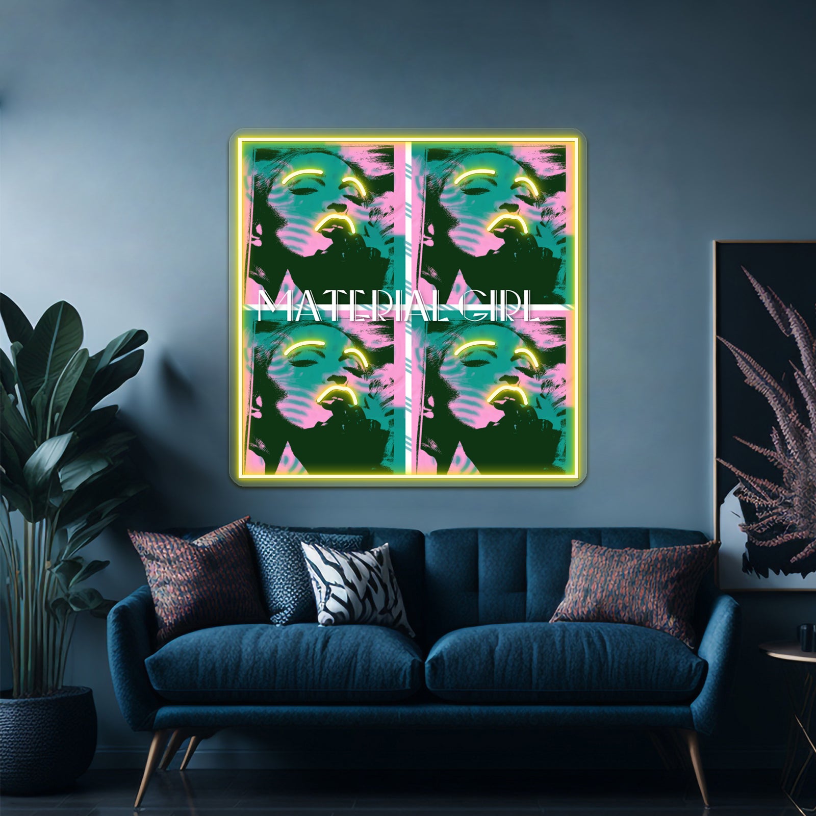Material Girl Silhouette Pop Artwork Neon Wall Signs