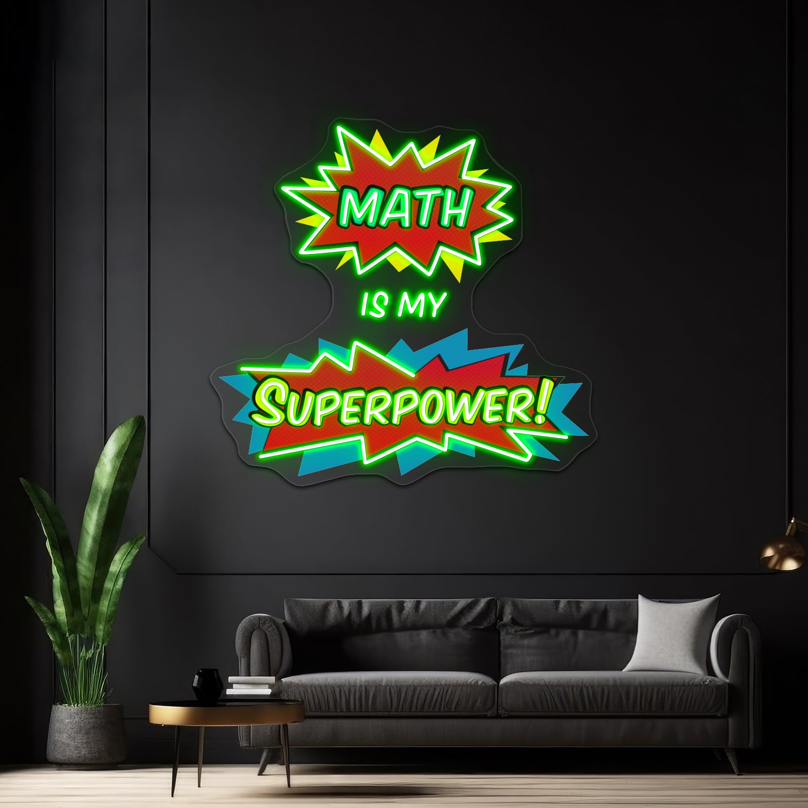 Math Is My Superpower Artwork Neon Wall Signs