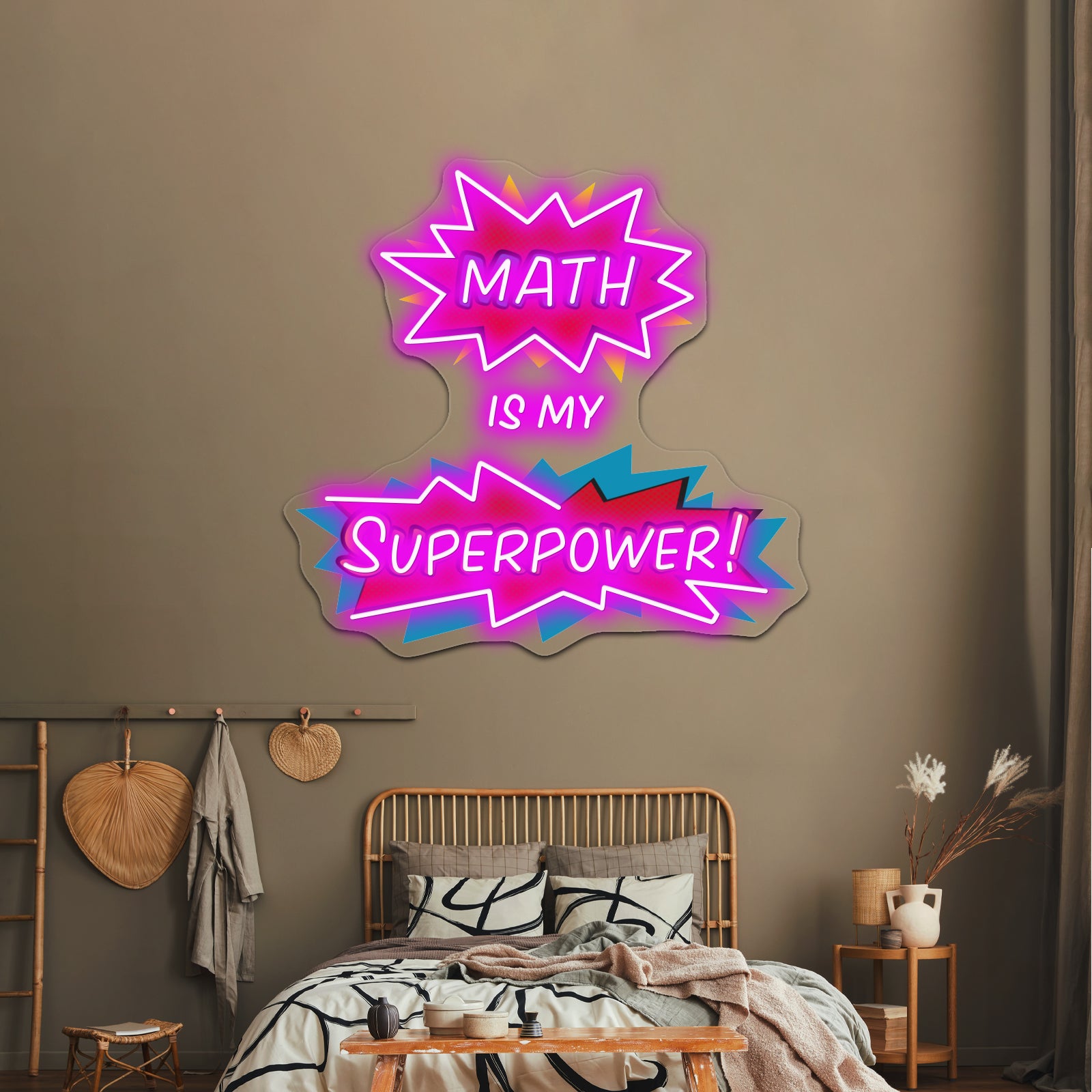 Math Is My Superpower Artwork Neon Wall Signs