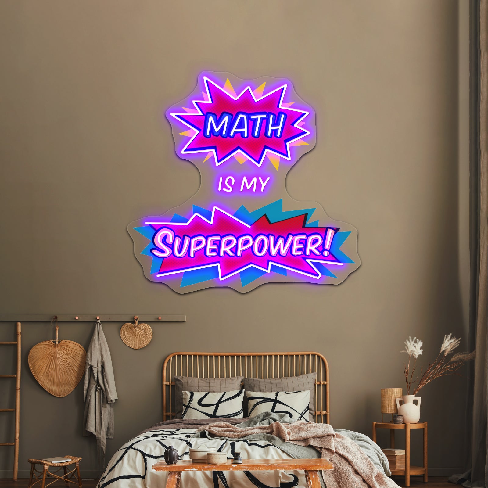 Math Is My Superpower Artwork Neon Wall Signs
