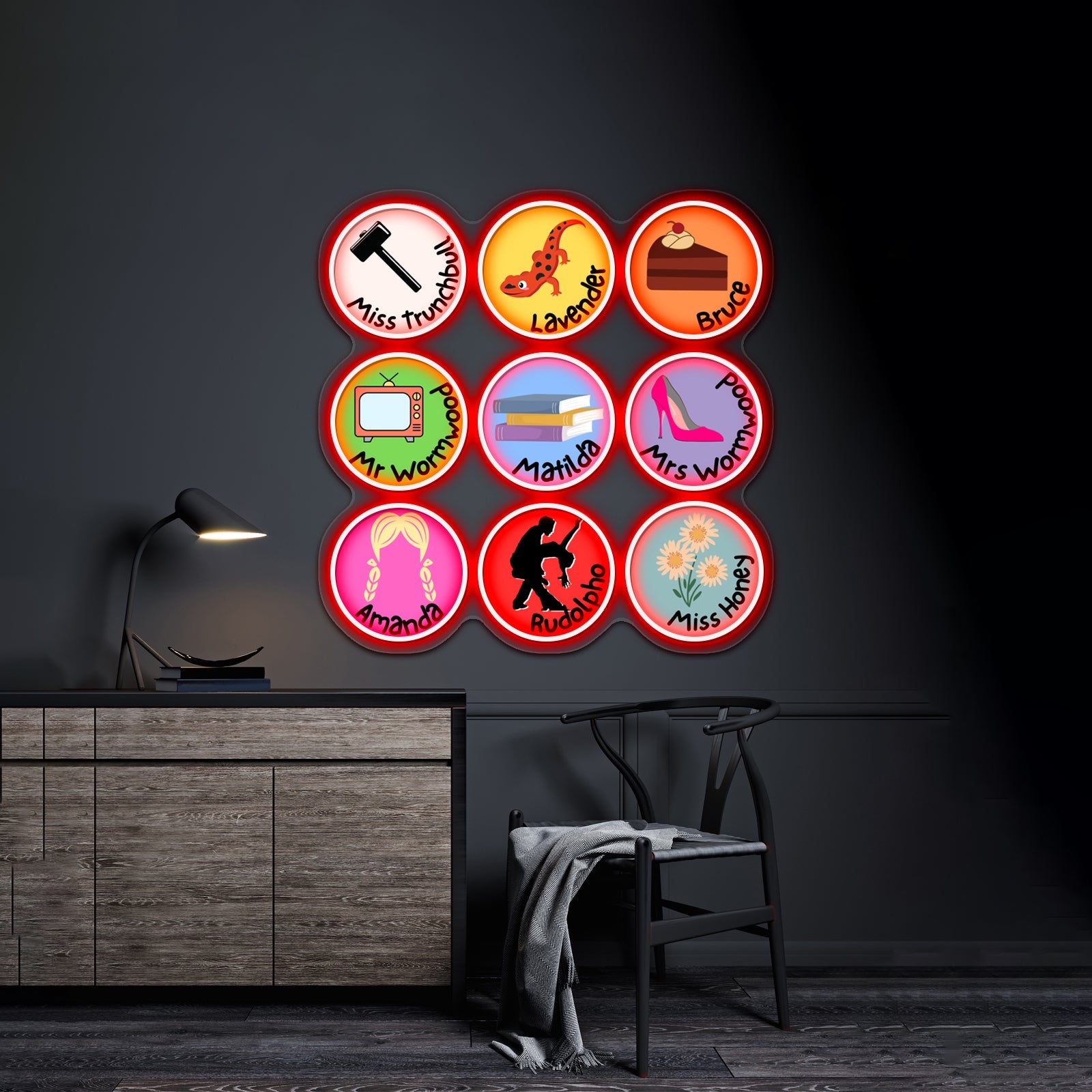 Matilda Characters Pop Artwork Neon Wall Signs - Shineneon