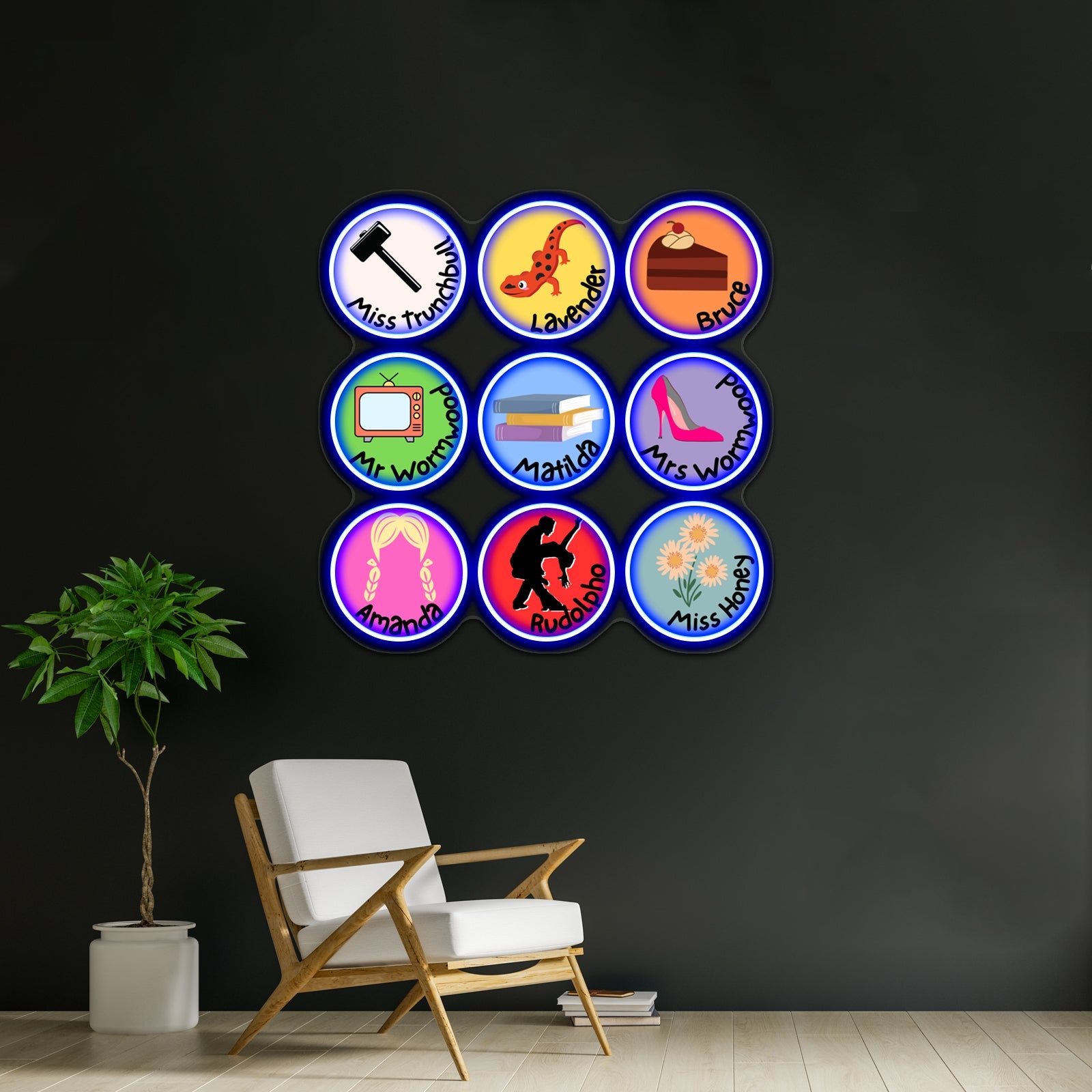 Matilda Characters Pop Artwork Neon Wall Signs - Shineneon