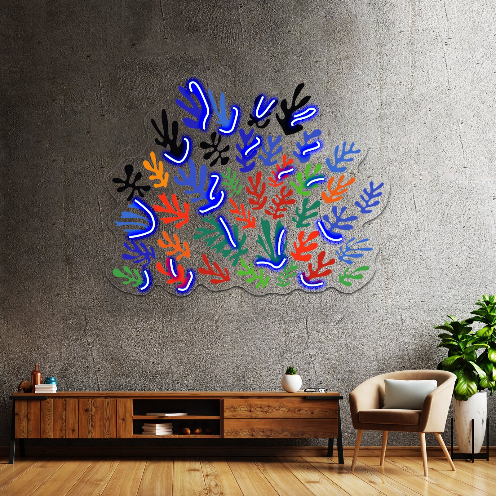 Matisse Floral Pattern 1 Wall Artwork Neon Signs | Shineneon