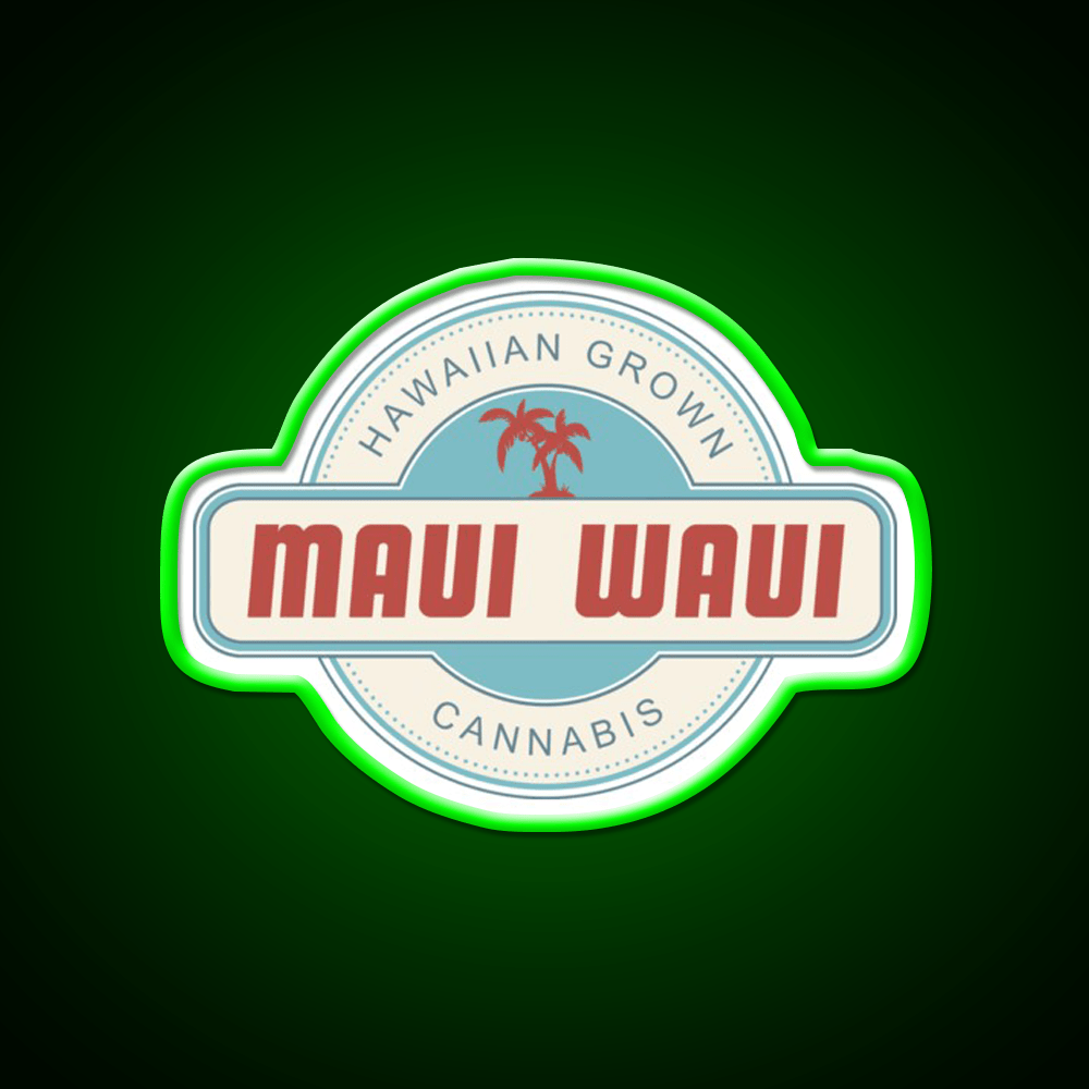 Maui Waui Hemp Inspired Green Leaf Led Neon Sign Rgb Color - Shineneon