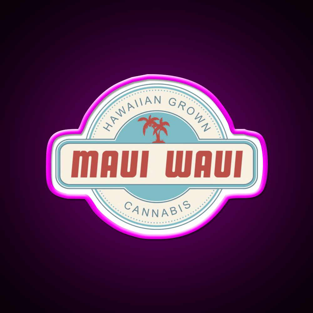 Maui Waui Hemp Inspired Green Leaf Led Neon Sign Rgb Color - Shineneon