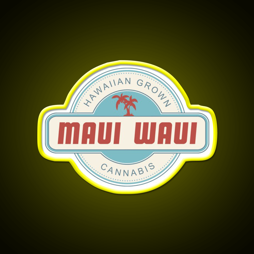 Maui Waui Hemp Inspired Green Leaf Led Neon Sign Rgb Color - Shineneon