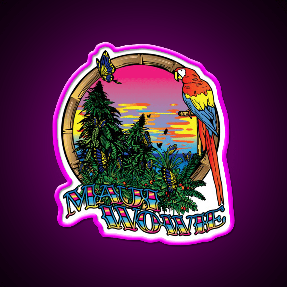 Maui Wowie Strain Art Hemp Inspired Green Leaf Led Neon Sign Rgb Color - Shineneon